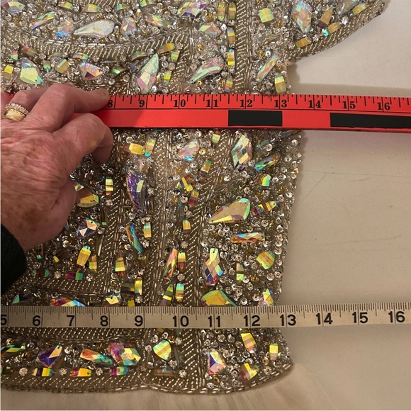 TERANI COUTURE SHORT BEADED JEWELS EMBELLISHED COCKTAIL DRESS Formal WeddingProm - Picture 15 of 16